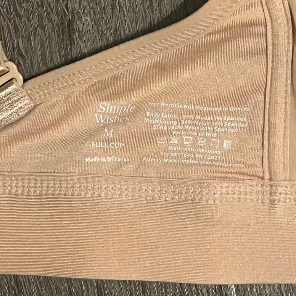 NWT Simple Wishes Supermom Nursing, Pumping Keyhole Bralette Beige Med Full Cup